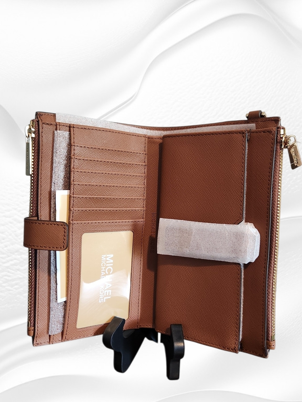 Michael Kors Brown Leather Wristlet Wallet In Color "Luggage". NWT - Picture 5 of 11